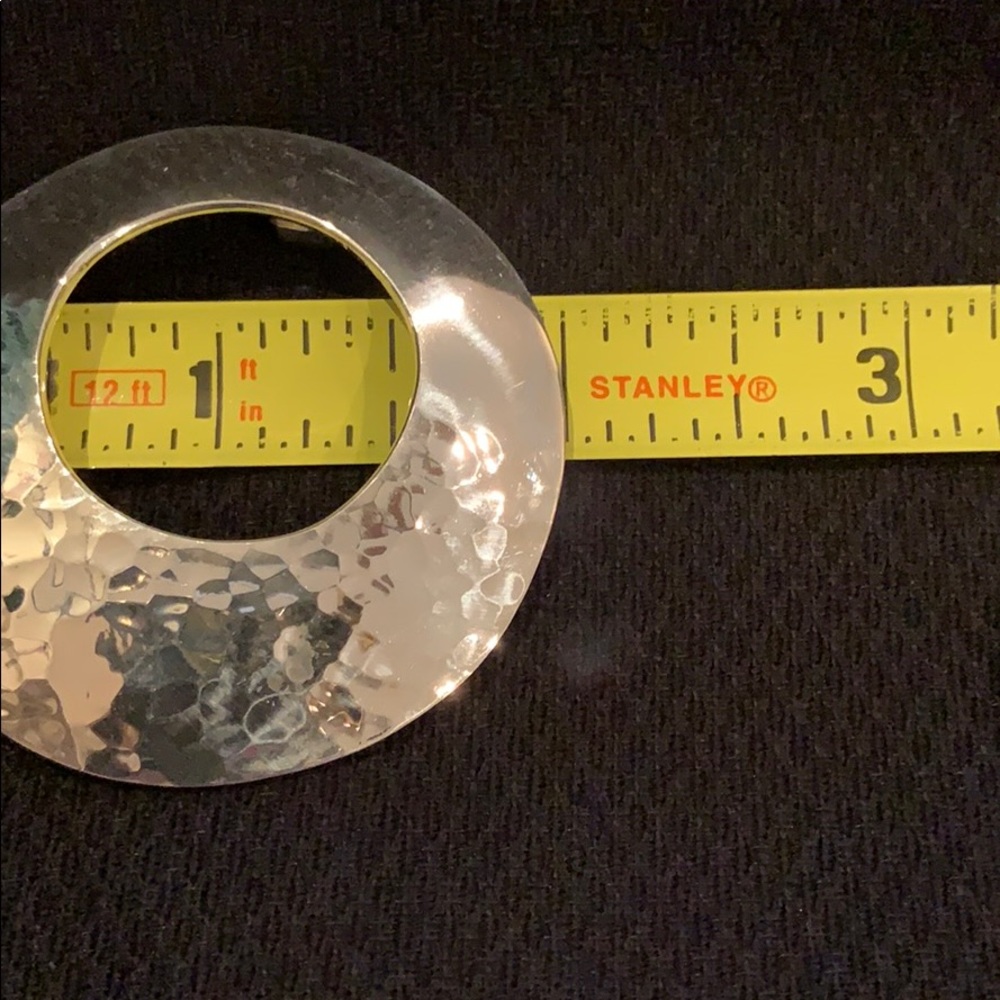 Sterling Silver Pendant. Hammered & Smooth. 2” - Picture 11 of 11